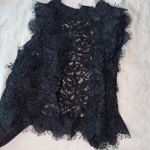 Zara Black Lace Sleeveless Top